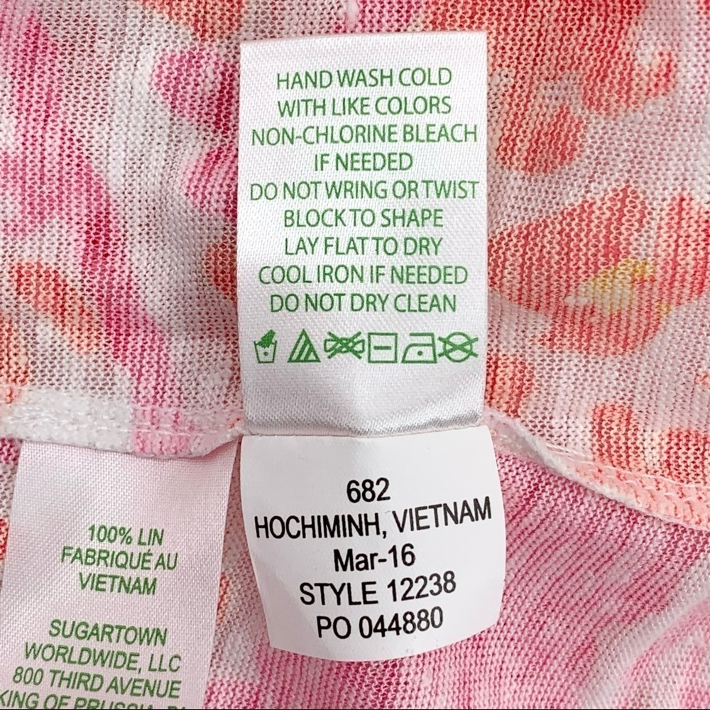 Lilly Pulitzer Duval Linen Top Hot Coral Trunk in Love Elephant Print XS - Picture 10 of 11